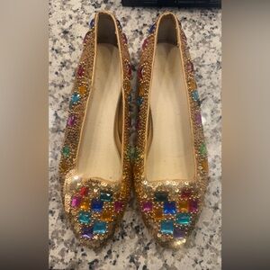 The sky's the limited Women’s Caparros vintage sequin jeweled flats size 8.5